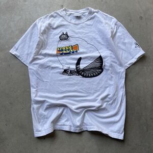 Vintage Crazy Shirts Cat Graphic Tee Hawaii USA Cartoon T Shirt Large 90s Y2K